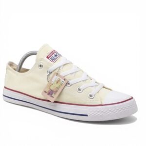 Converse Womens Chuck Taylor All Star Low Top Ox Sneakers Cream White Canvas 10